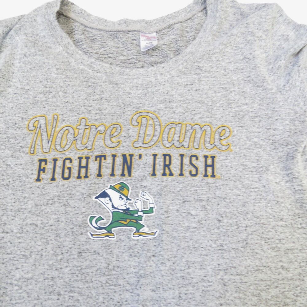 Sideline Apparel Notre Dame Fightin Irish Soft Sleep Shirt Gray XL EUC